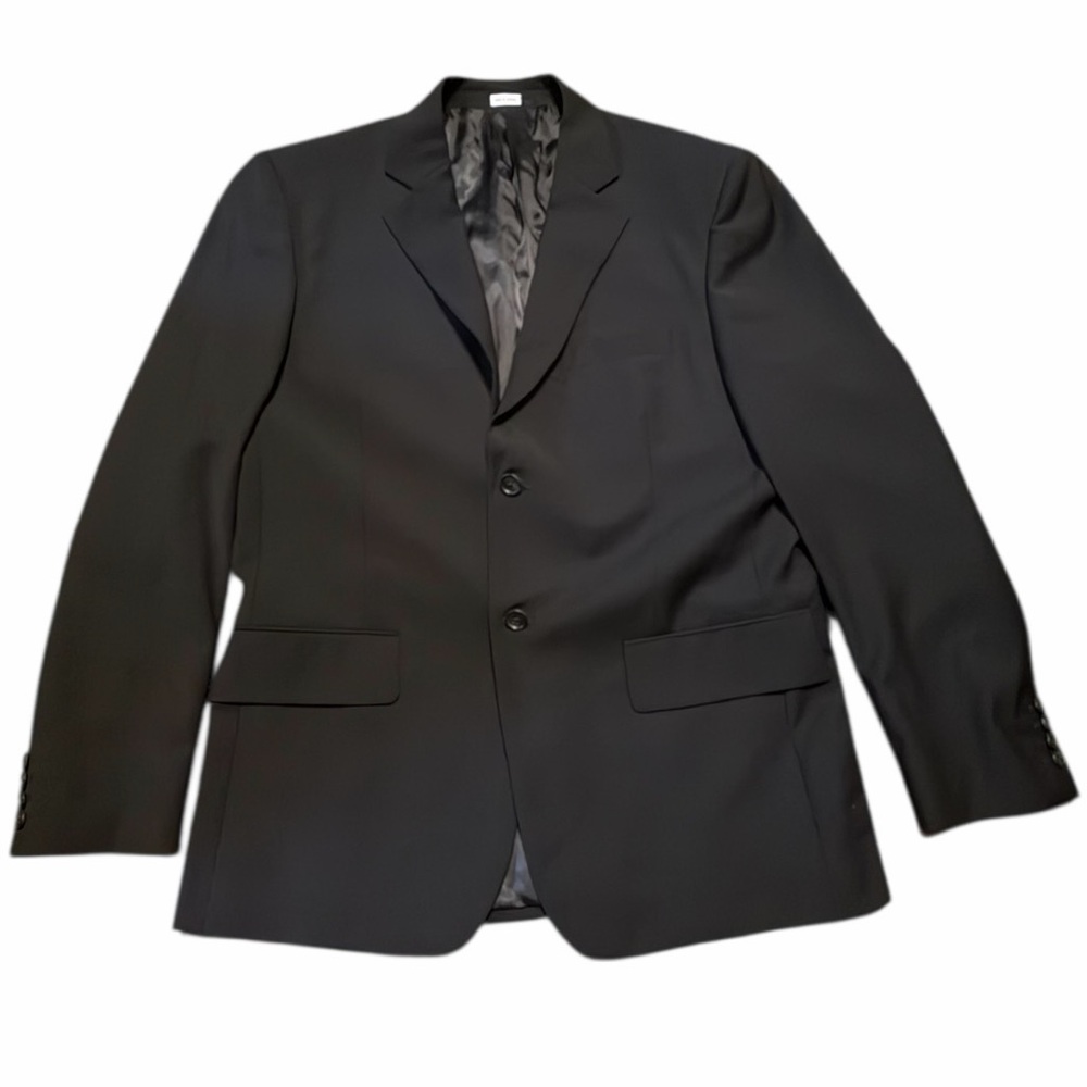 Calvin Klein Men’s Medium S Black Blazer Suit Jacket‎ Pockets Lined Button Wool
